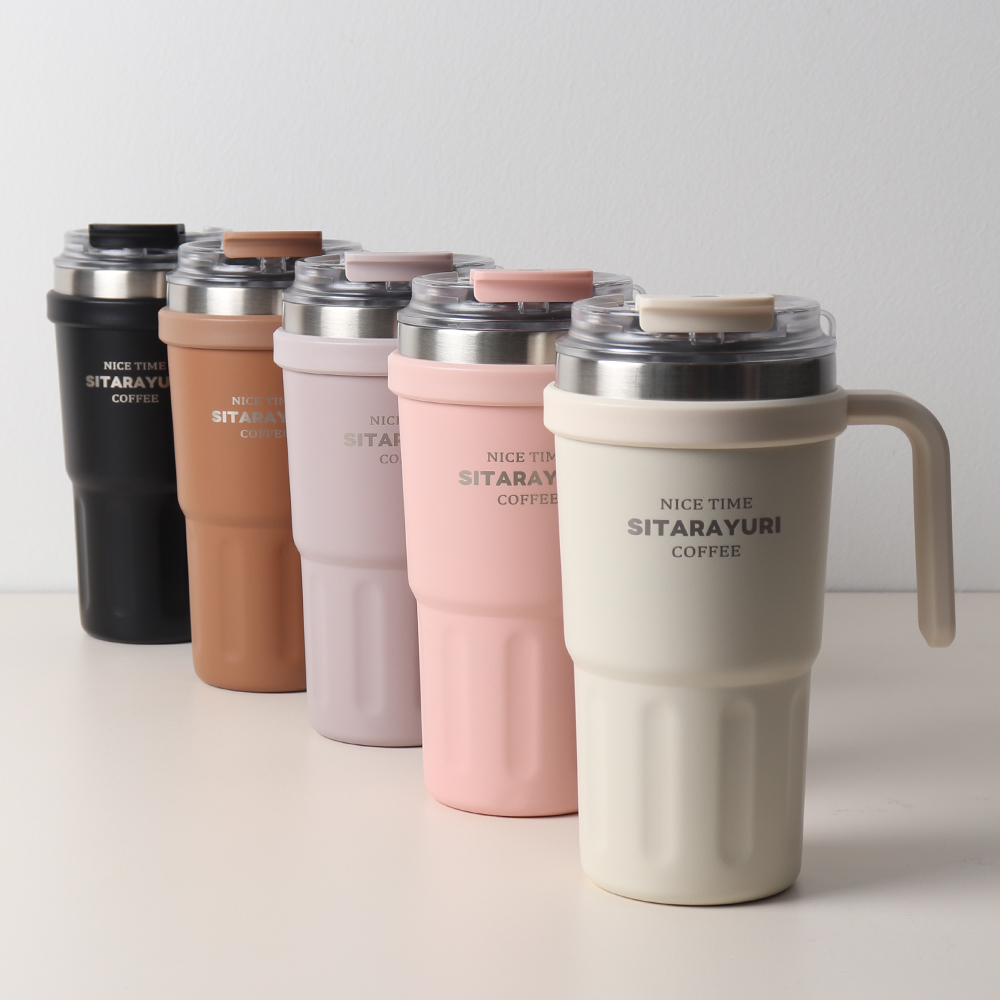 집들이선물 시타라유리 손잡이 빨대 스텐 텀블러 600ml, 핑크 이미지 6