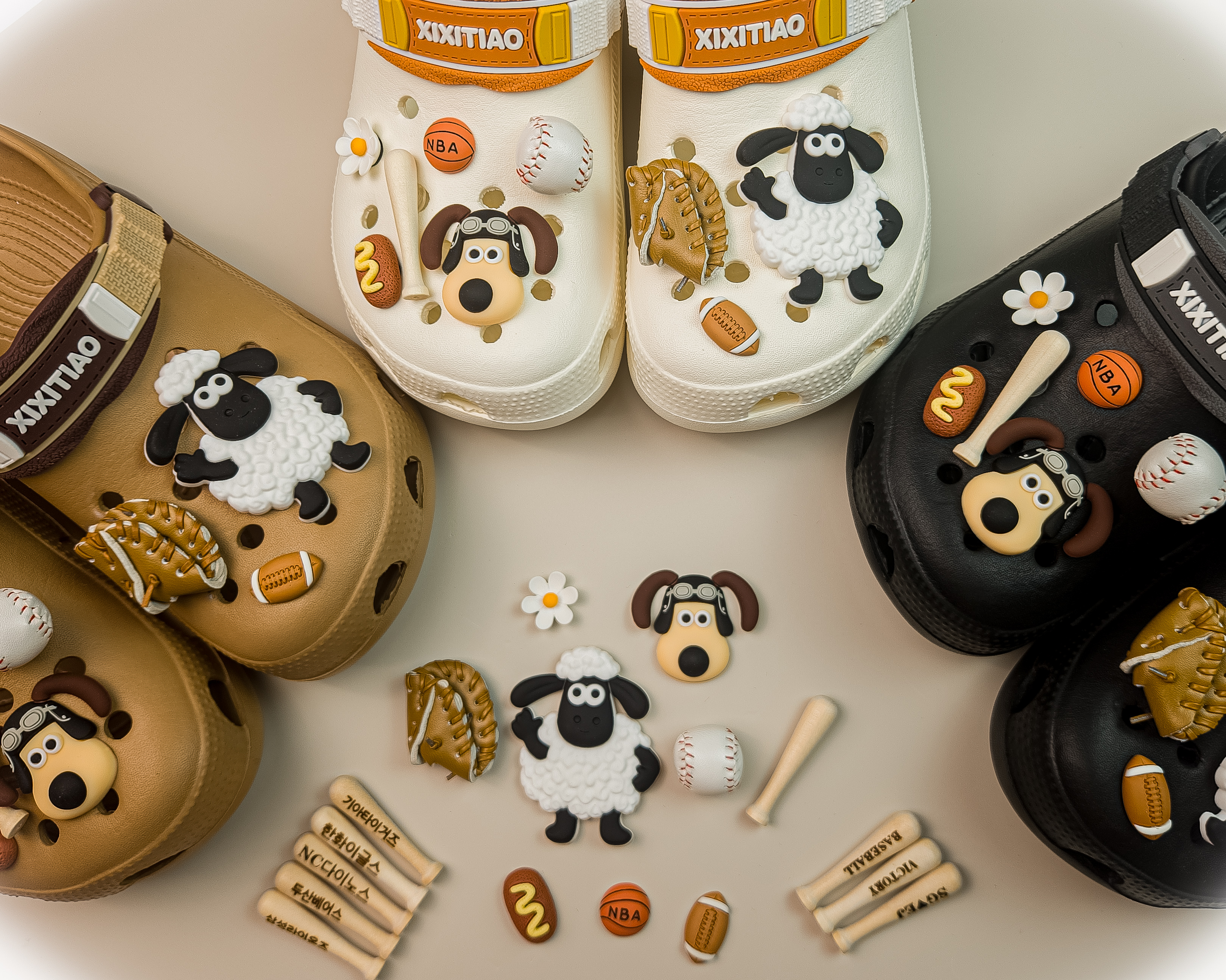 크록스 지비츠 세트 그로밋 자비츠 야구 테니스 캠핑 즈비츠 지비추 신발꾸미기