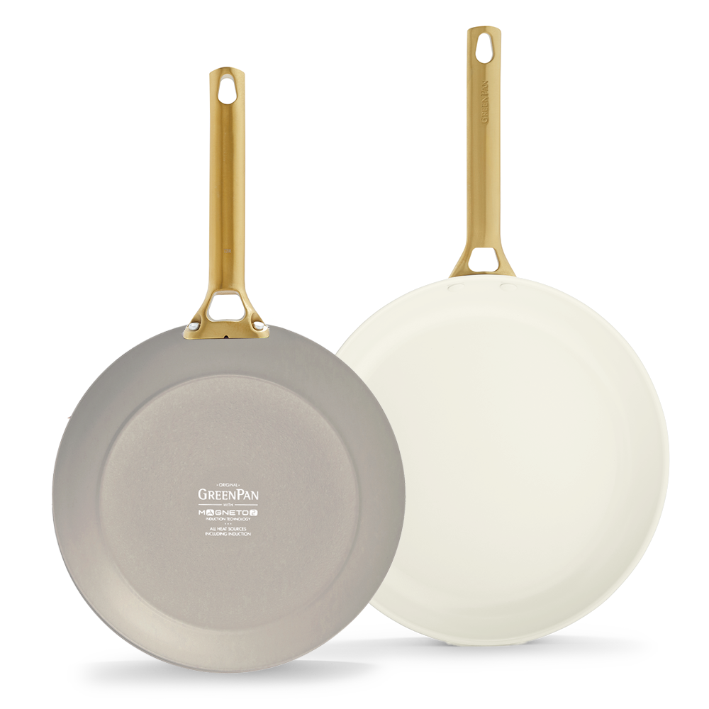 그린팬 파도바 세라믹 논스틱 코팅 인덕션 골드 프라이팬 필수 2종세트 24+28cm, 토우프브라운