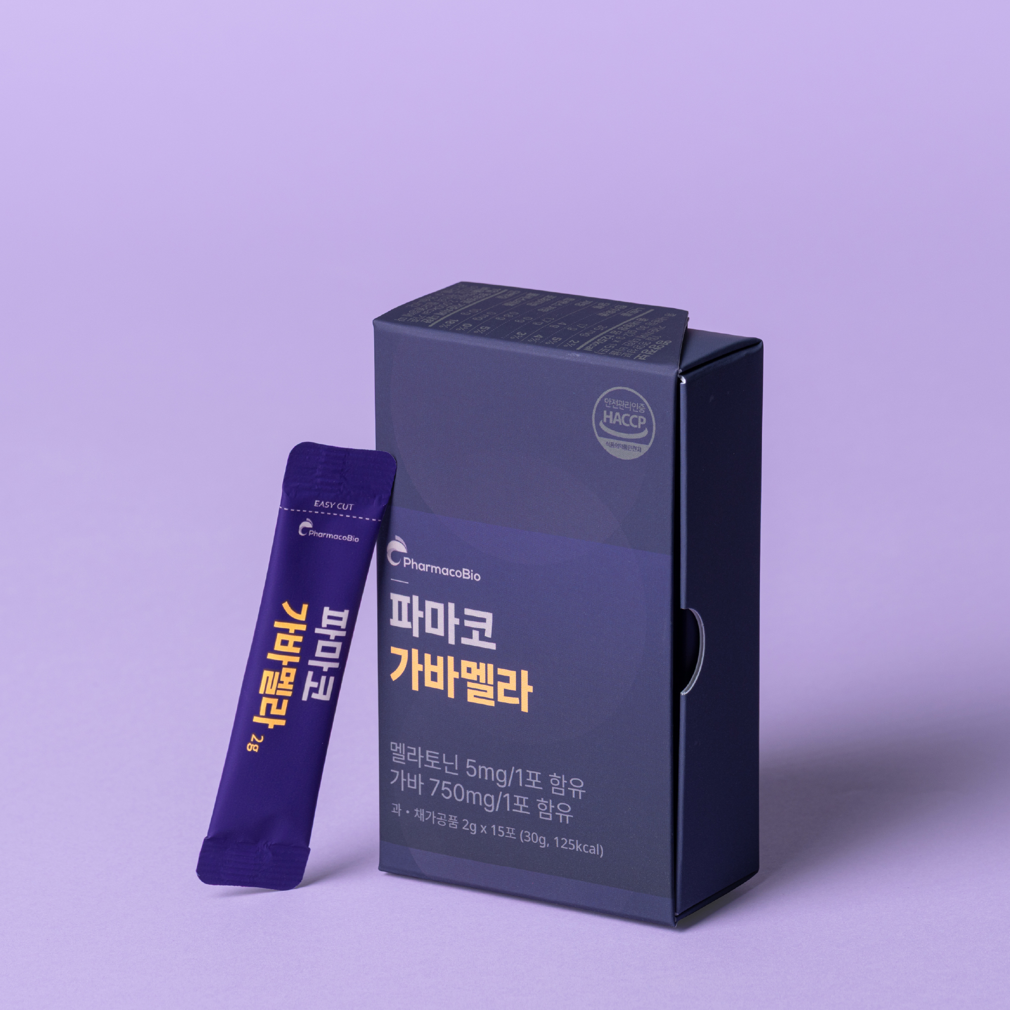 가바멜라 멜라토닌 5mg GABA 750mg 식물성 유산균 발효 15포, 6개 - 상세 이미지 2