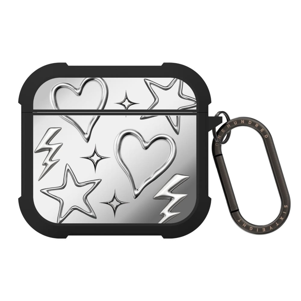 에어팟 4세대 케이스 미러 블랙 범퍼 Kit 슈팅 크롬