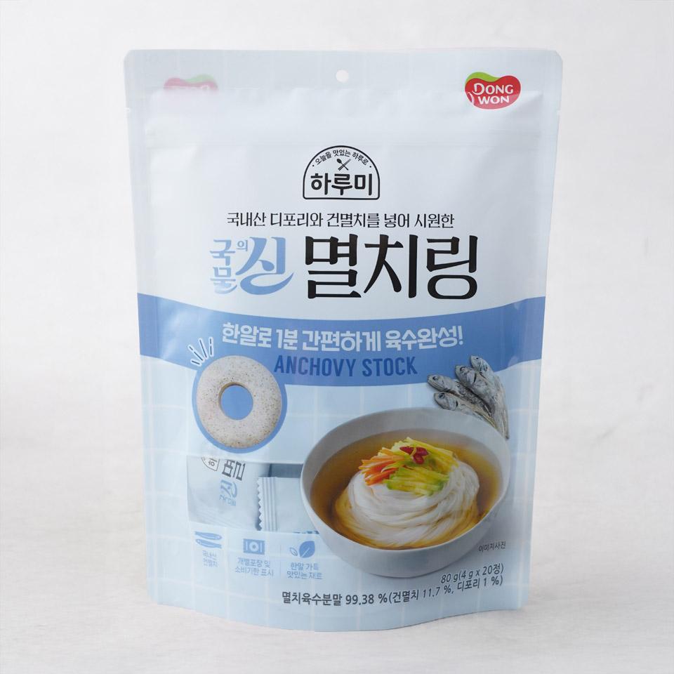 메가마트 동원 하루미 국물의신 멸치링 80g - 상품 이미지