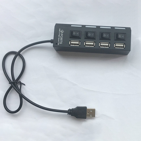 USB 허브 4포트 어댑터 데이터 멀티허브 데이터전송 충전 포트확장 노트북 컴퓨터 검정색 - 상세 이미지 3