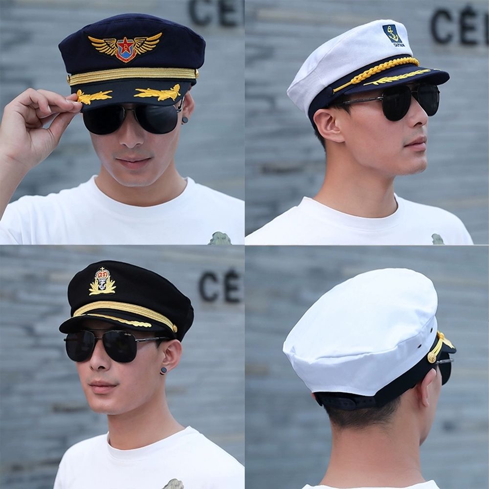 선원모자 코스튬 해군 의상 제독 여름 A. 어린이 54cm, A. 구식 골드 스레드 블랙 - 상세 이미지 3