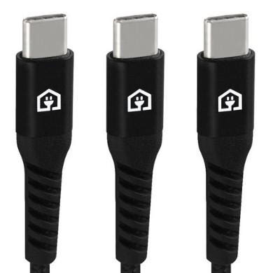 홈플래닛 단선방지 고속충전 패브릭 케이블 C타입, 2m, 3개