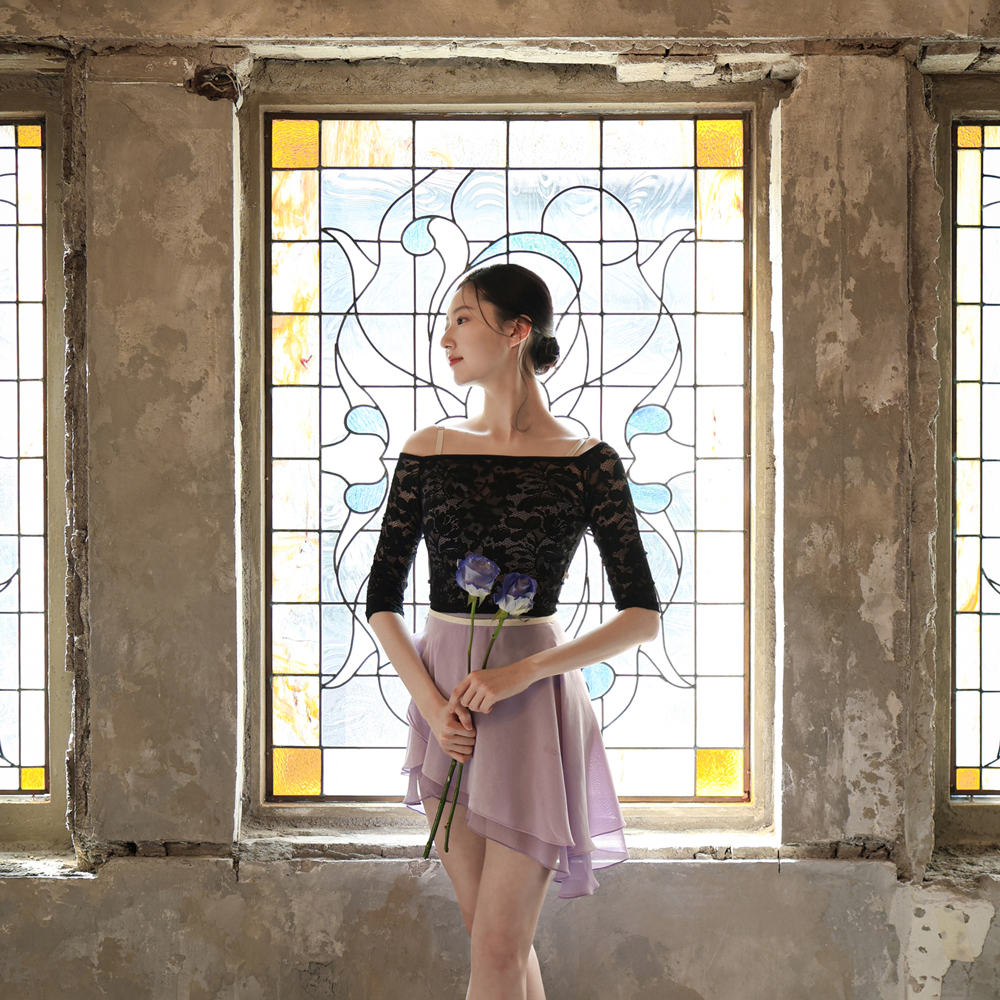 일레르 Floral Lace Top/ NEW 6colors , 성인발레복 - 상세 이미지 2