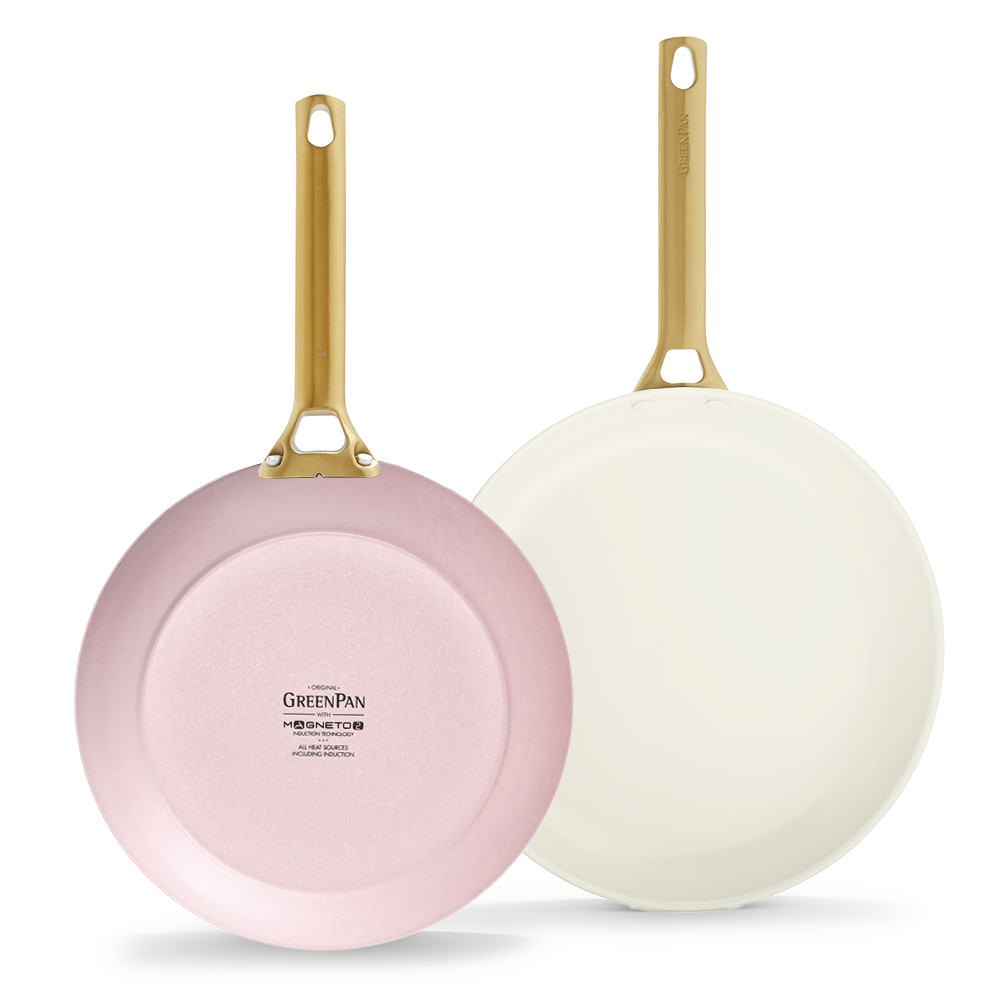 그린팬 파도바 세라믹 논스틱 코팅 인덕션 골드 프라이팬 필수 2종세트 24+28cm, 블러쉬핑크