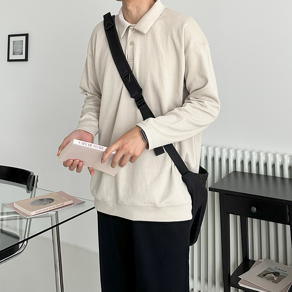 남자맨투맨 빅사이즈 오버핏 피케 티셔츠 남성긴팔티 남자카라맨투맨