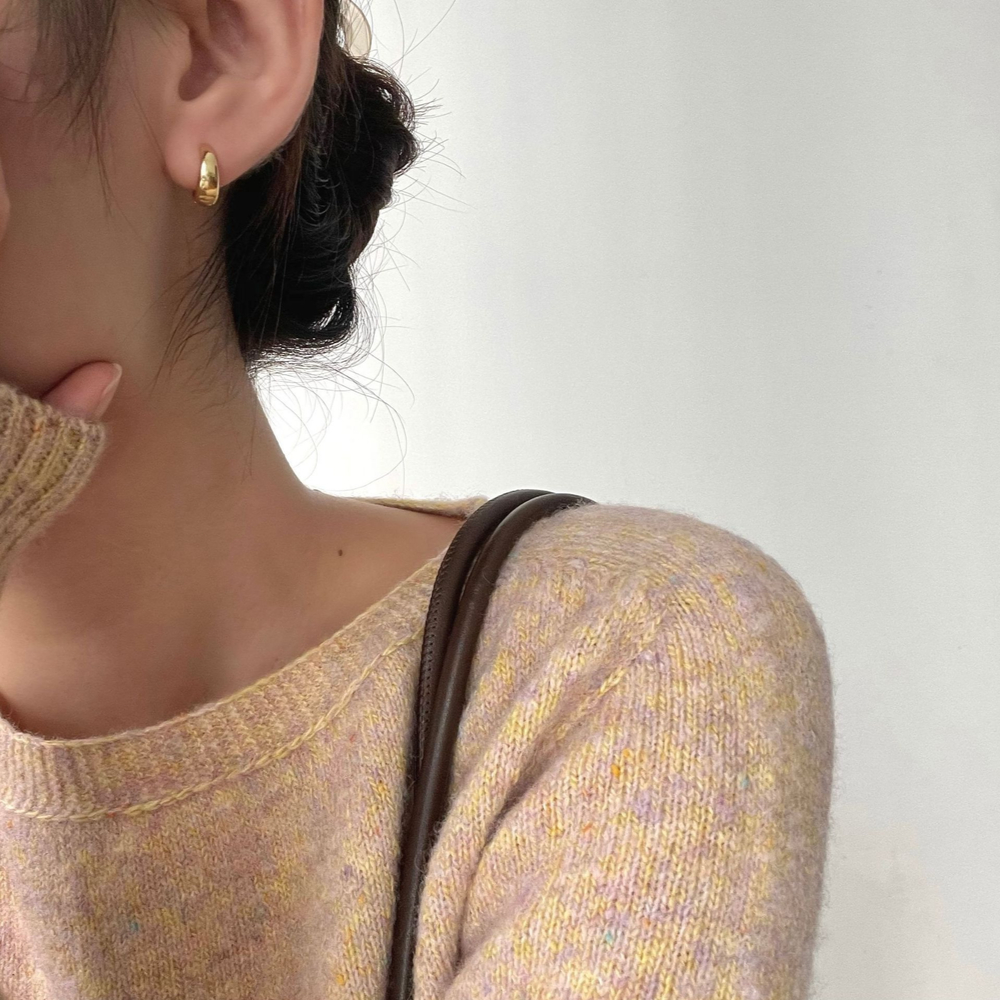 아르니 데일리 볼드 원터치 링귀걸이 심플 실버 골드 여성 한쌍 귀걸이 - 상세 이미지 4