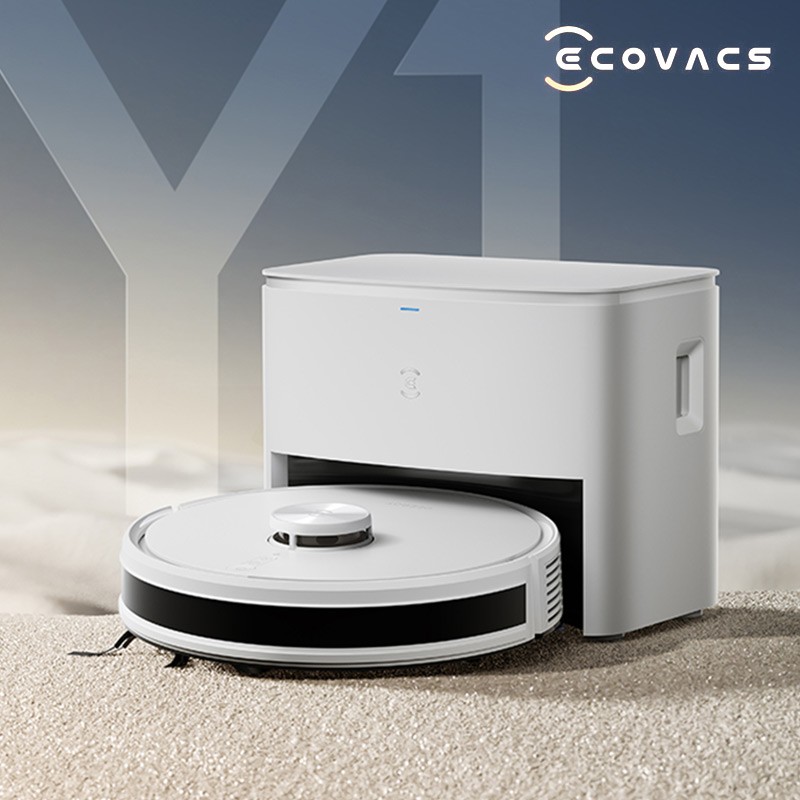 에코백스 디봇 Y1 프로플러스 로봇청소기 화이트 흡입 물걸레 청소(스테이션포함)