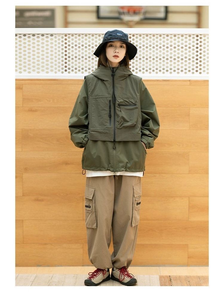 쿨조끼 트레일러닝조끼 멀티 포켓 기능성 낚시 캠핑 조끼 그린 남녀공용