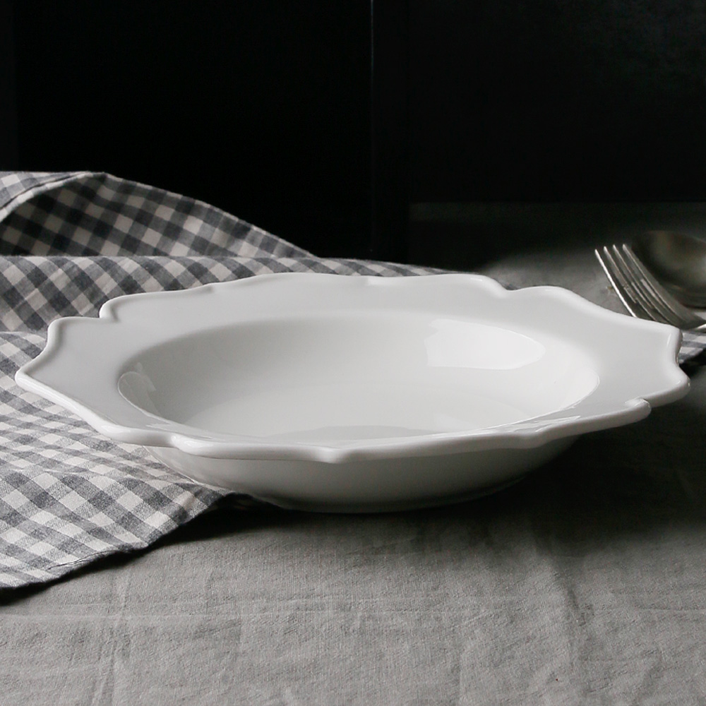 레이스 도자기 접시 뷔페 큰 대형 스테이크 디저트 카페 디너 그릇 1개, 27cm, 파스타 - 상세 이미지 2