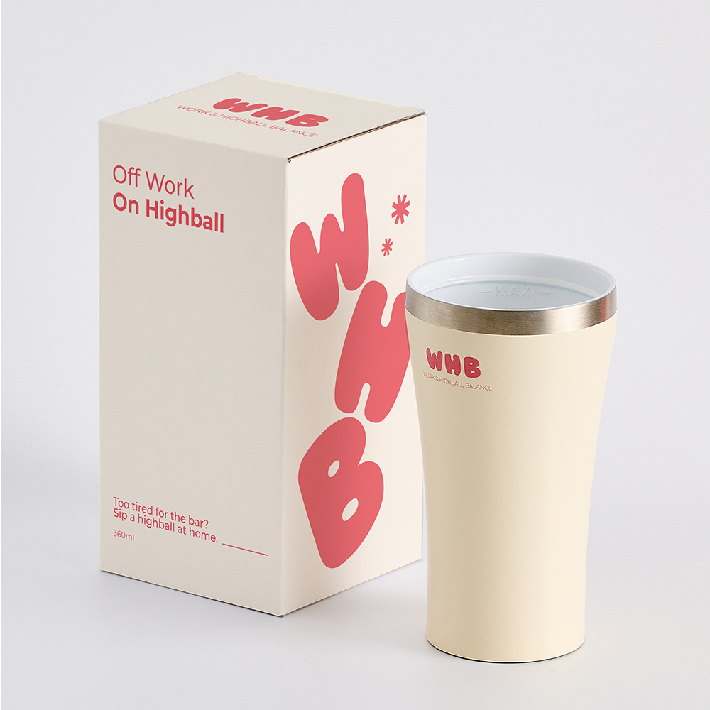 홈콕 WHB 하이볼잔 맥주잔 스텐 이중 진공 보온보냉 360ml 워하밸 세라믹코팅 집들이선물세트 - 상세 이미지 4