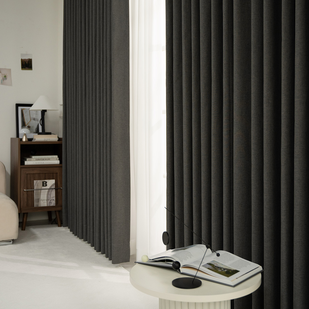 브리즈 형상기억 암막커튼 거실 안방 방한 린넨 핀형 150x200