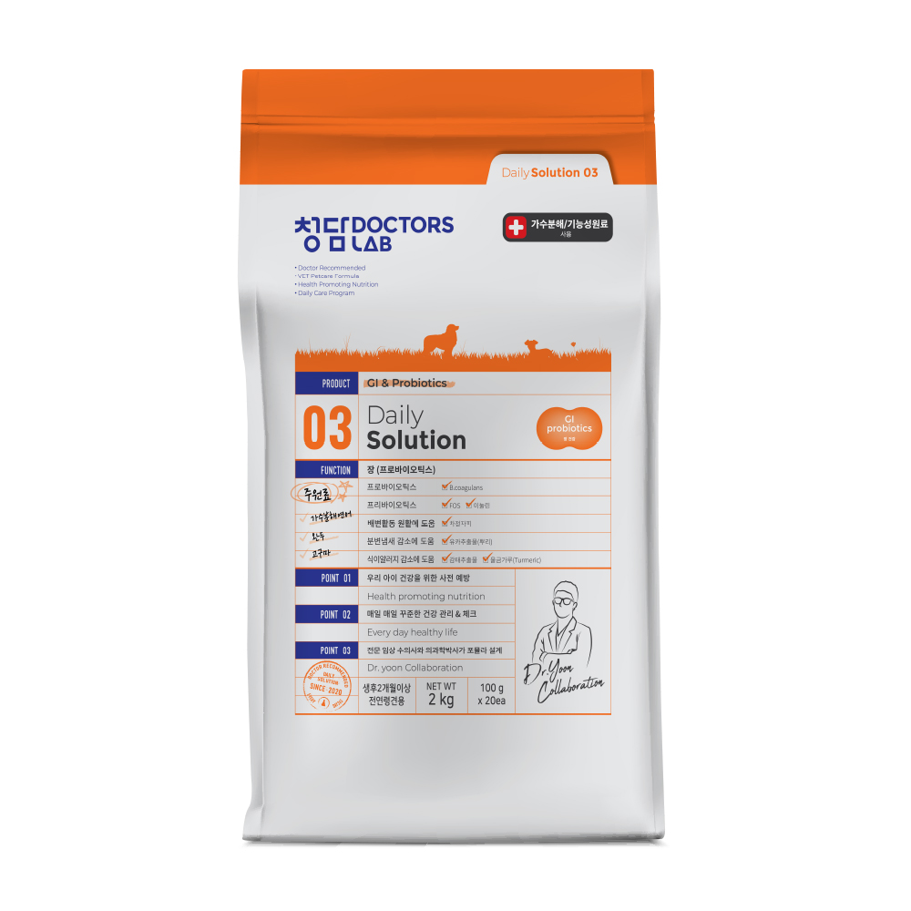 청담닥터스랩 강아지 가수분해 사료 장건강+터키츄 하드링 4개, 5kg, 1개