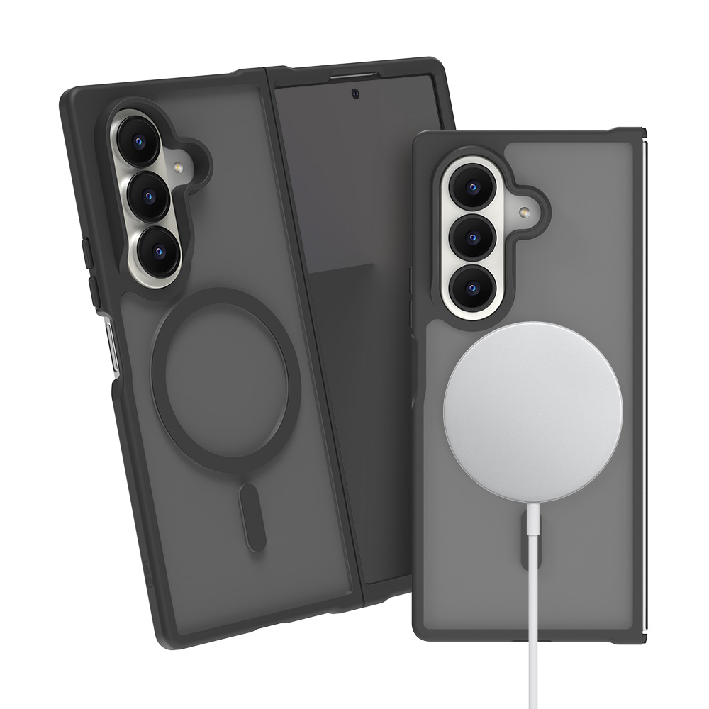 랩씨 지문방지 맥세이프 케이스 최강 2배자력 변색방지 마그넷 커버 매트 블랙, 갤럭시Z 폴드7