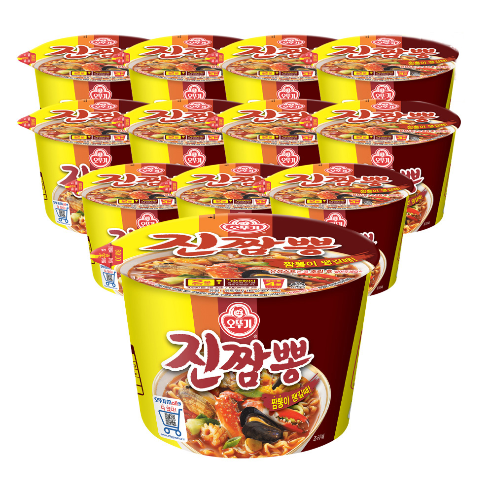 오뚜기 진짬뽕 큰컵라면 115g, 12개