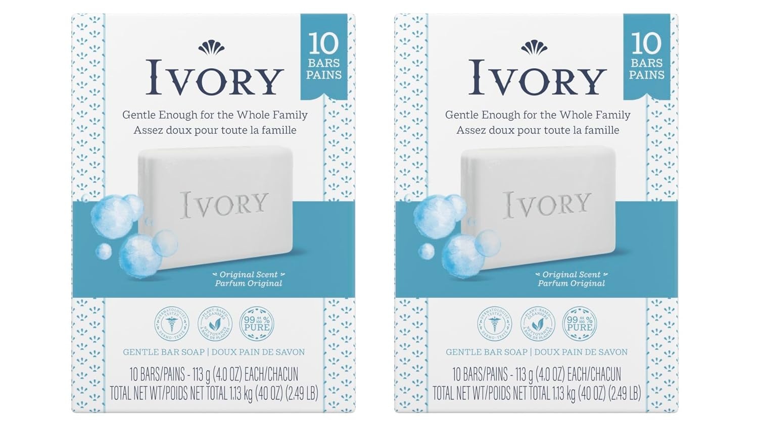 Ivory 아이보리 클린 오리지널 바비누 113g 20개입 - 상품 이미지