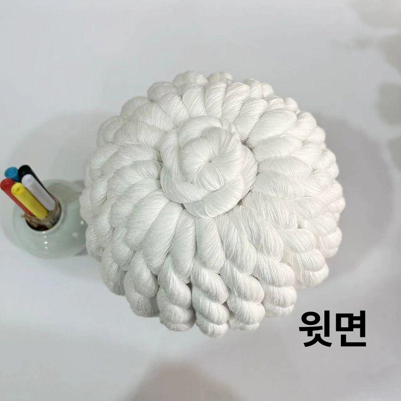 돌잔치 명주실 실타래 첫돌 흰색 백일상소품 무명실 돌상 작은 직경 약 17.5x높이 17.5cm - 상세 이미지 3