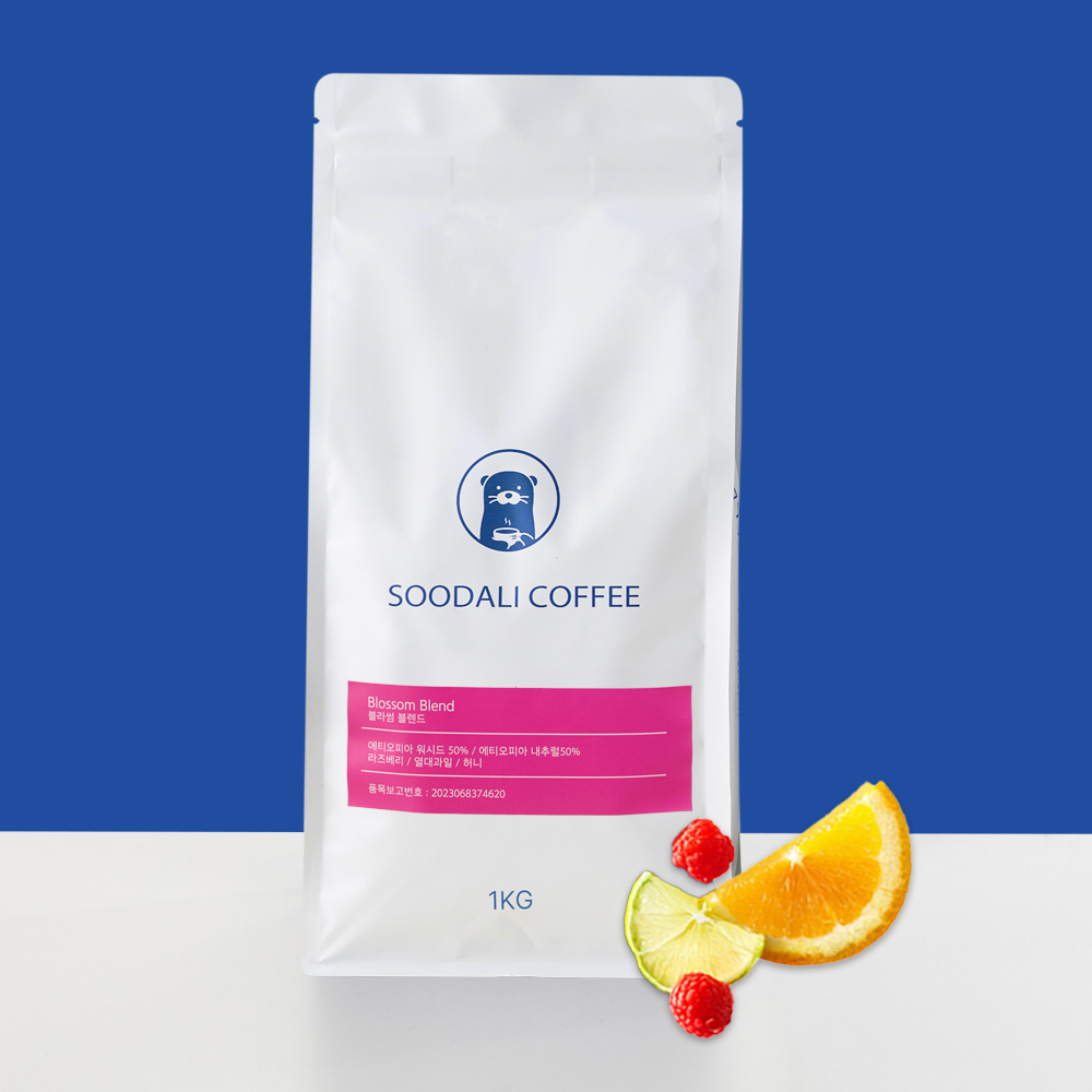 수달리 블라썸 블렌드 산미있는 원두 커피 약배전 로스팅 1kg, 1개