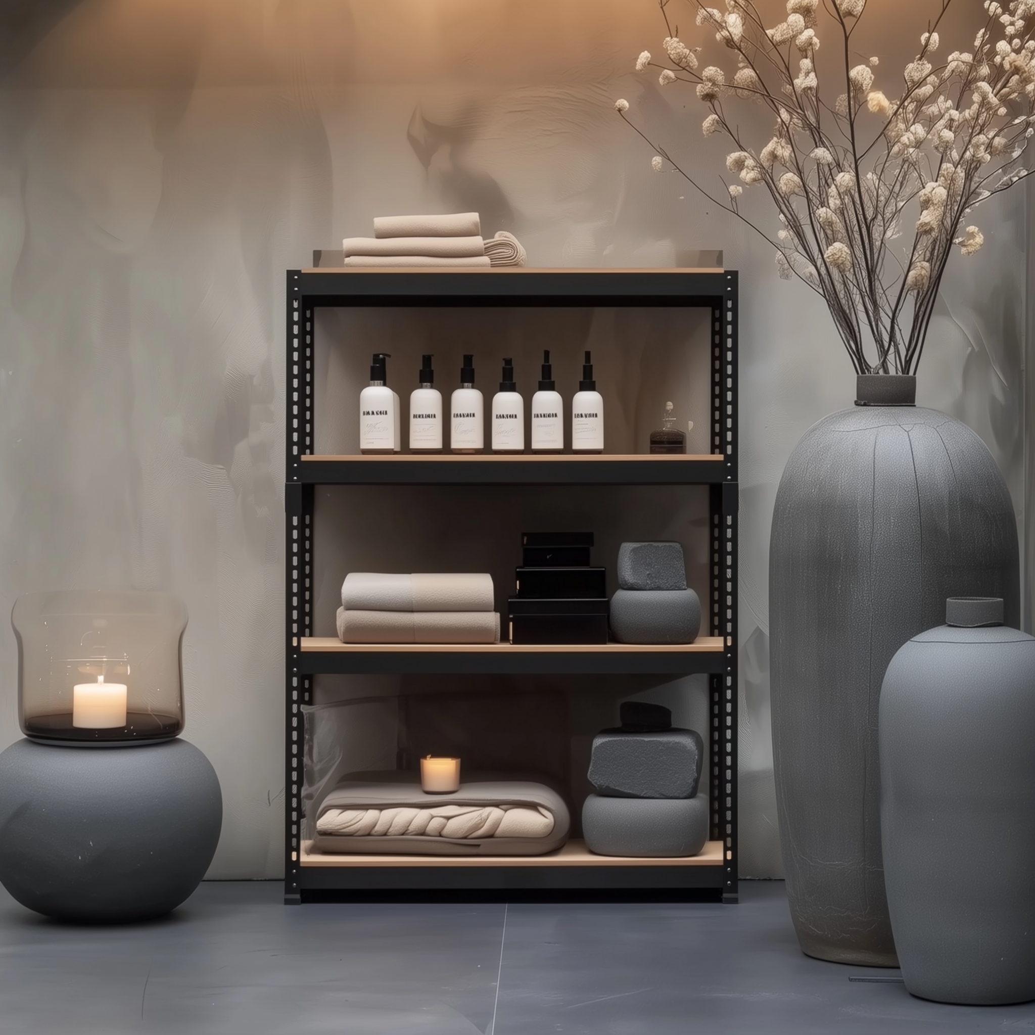 선반 철제 수납선반 4단 12T합판 스피드랙 다용도 랙 모듈 미니 선반장 300300750