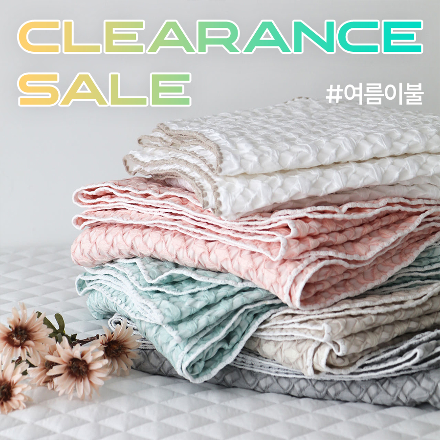 [클리어런스] 여름이불 풍기인견 멜로우스티치 스프레드 냉감이불 침구 Q/K
