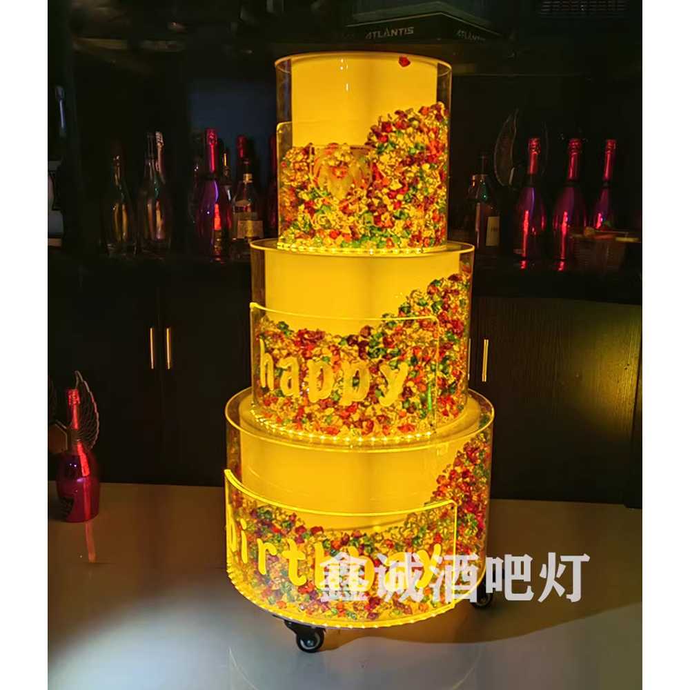 LED 케이크 모형 생일 축하 파티 호텔 장식 용품 소품 A - 상세 이미지 5