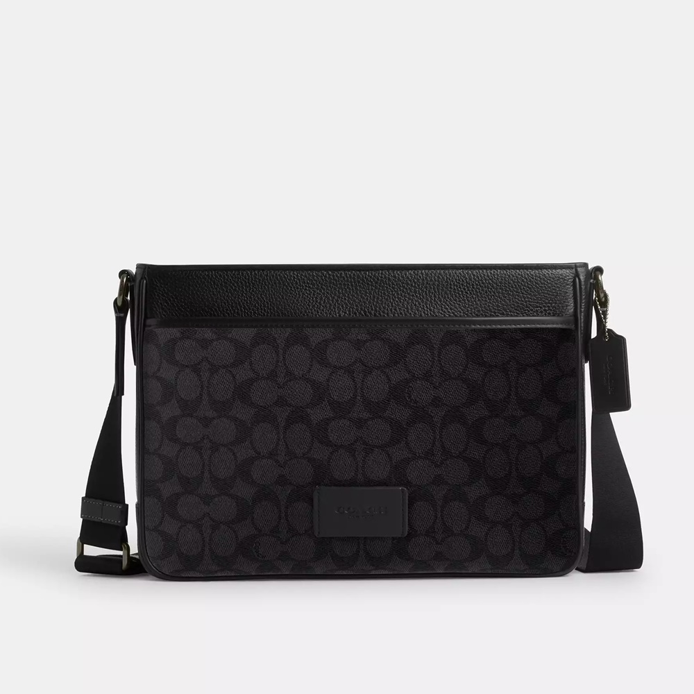 코치 남성 시그니처 캔버스 디스트릭트 크로스백 CV761