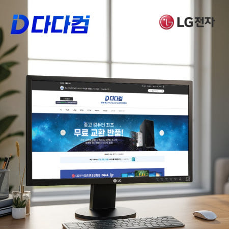 LG 중고 모니터 LG 24MB35PH 60.5cm 실속형 IPS 모니터 높이 틸트 피벗 조절 가능
