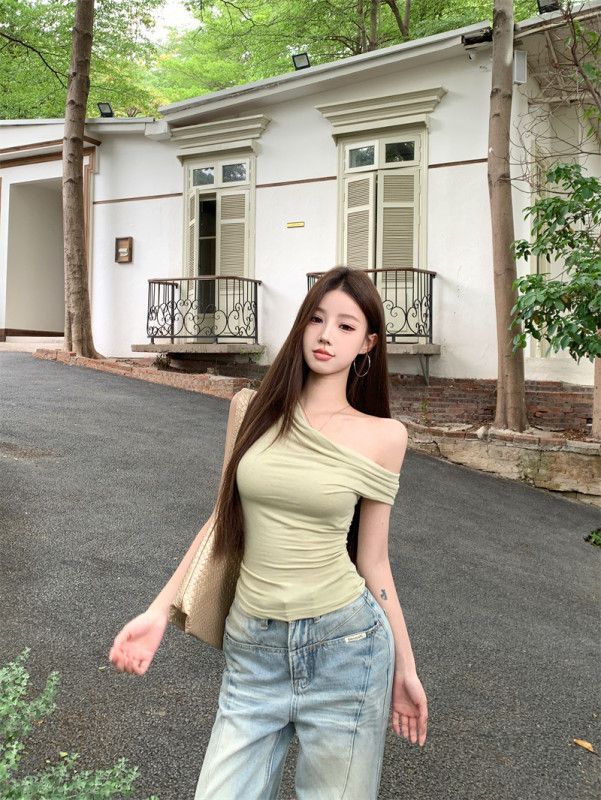 여성 코튼 드레이프 카울넥 민소매 나시 크롭 슬리브리스 여름 베이직 시원한 데일리티셔츠 봄 여름 13249 - 상세 이미지 5