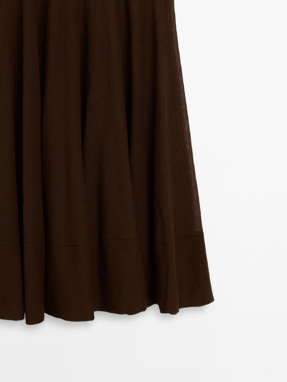 마시모두띠 코튼실크 블렌드 니트 롱 원피스 9204/953 BROWN - 상세 이미지 5