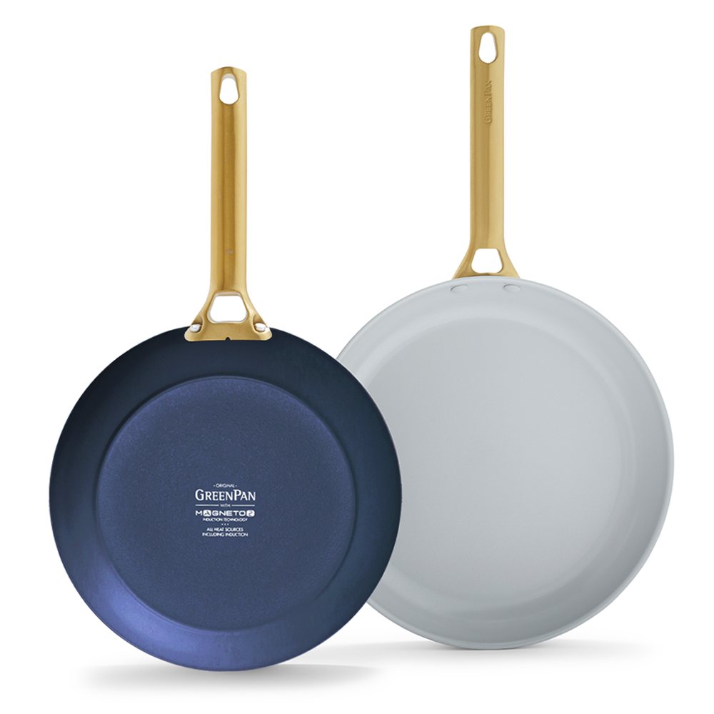 그린팬 파도바 세라믹 논스틱 코팅 인덕션 골드 프라이팬 필수 2종세트 24+28cm, 로얄블루