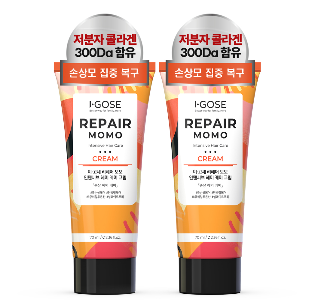 이고세 리페어 모모 손상모 집중케어 인텐시브 헤어 노워시 크림 70ml X 2개 - 상세 이미지 2