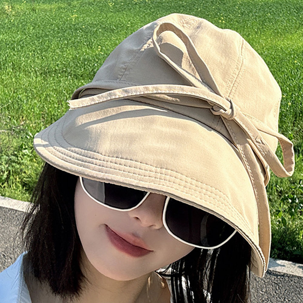 여성 골프모자 골프벙거지모자 자외선차단 버킷햇 보닛햇 턱끈 - 상세 이미지 5