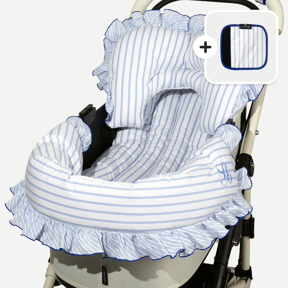 해리스펫 강아지유모차 방석 쿠션 라이너+컴포터+볼스터 3종세트 - 크루즈 마린 블루 개모차 가드 턱보호 쿠션 범퍼 보호대