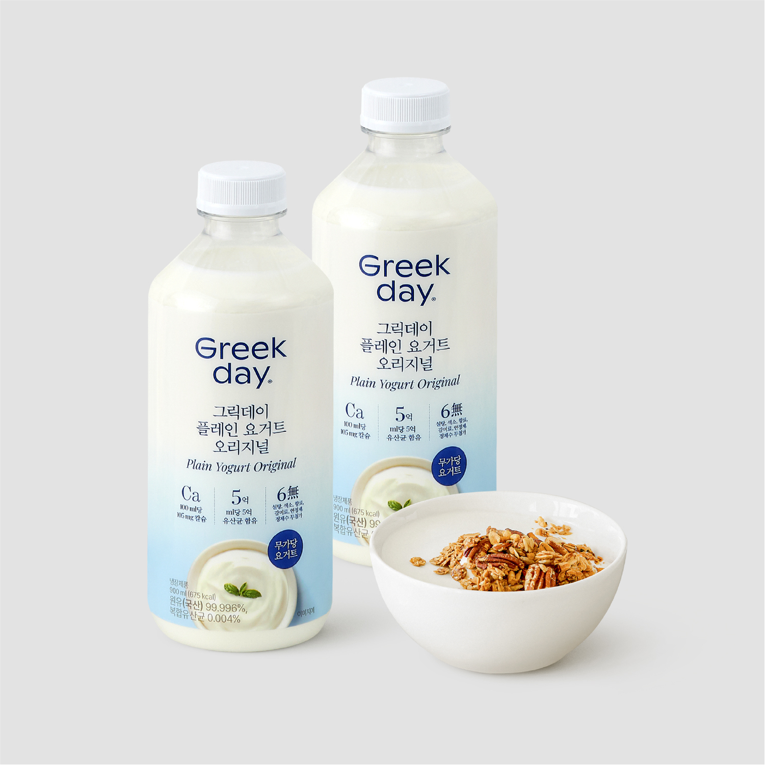 그릭데이 플레인 900ml 2병 + 그래놀라 25g 6개