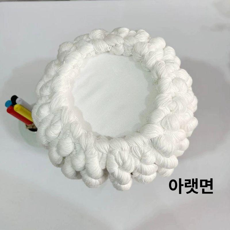 돌잔치 명주실 실타래 첫돌 흰색 백일상소품 무명실 돌상 작은 직경 약 17.5x높이 17.5cm - 상세 이미지 4