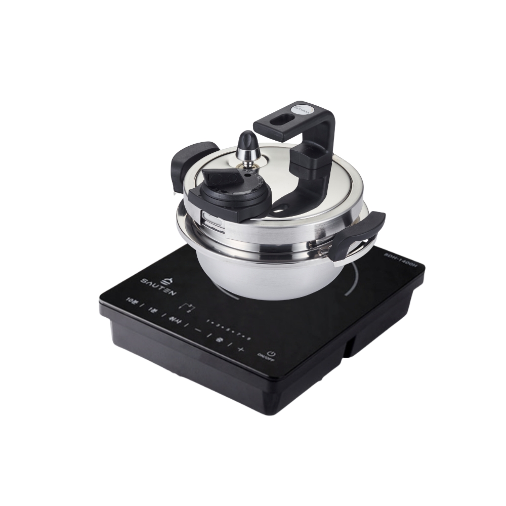 [N배송] 클래딘 IH 통3중 이연복 스텐 5중안전 압력솥 2종, 압력솥1L+사각인덕션, 1세트