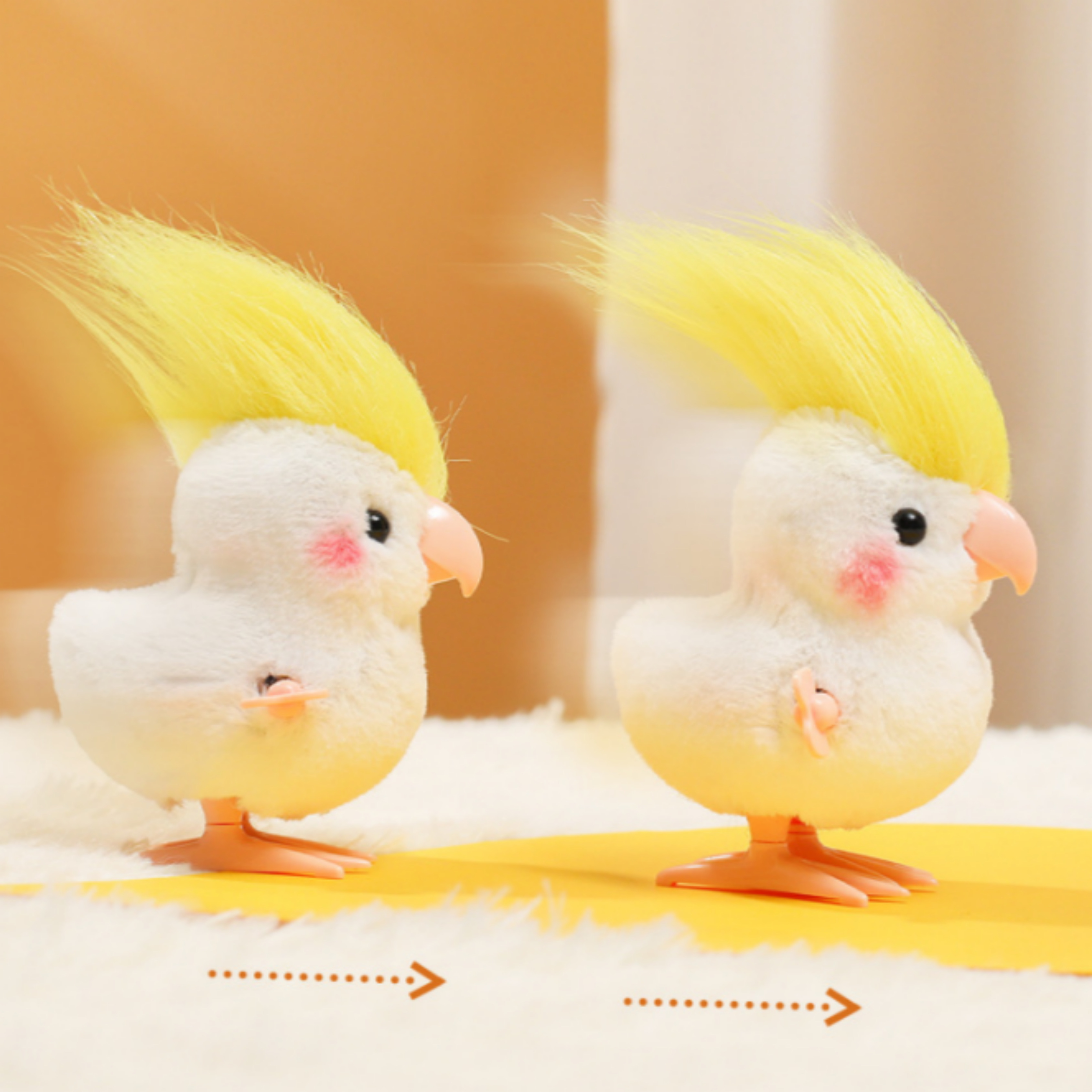 걸어다니는 반려 앵무새 노랑머리꾸미기 태엽인형 움직이는 앵집사 선물 쓸데없는 새인형 인싸템 - 상세 이미지 4