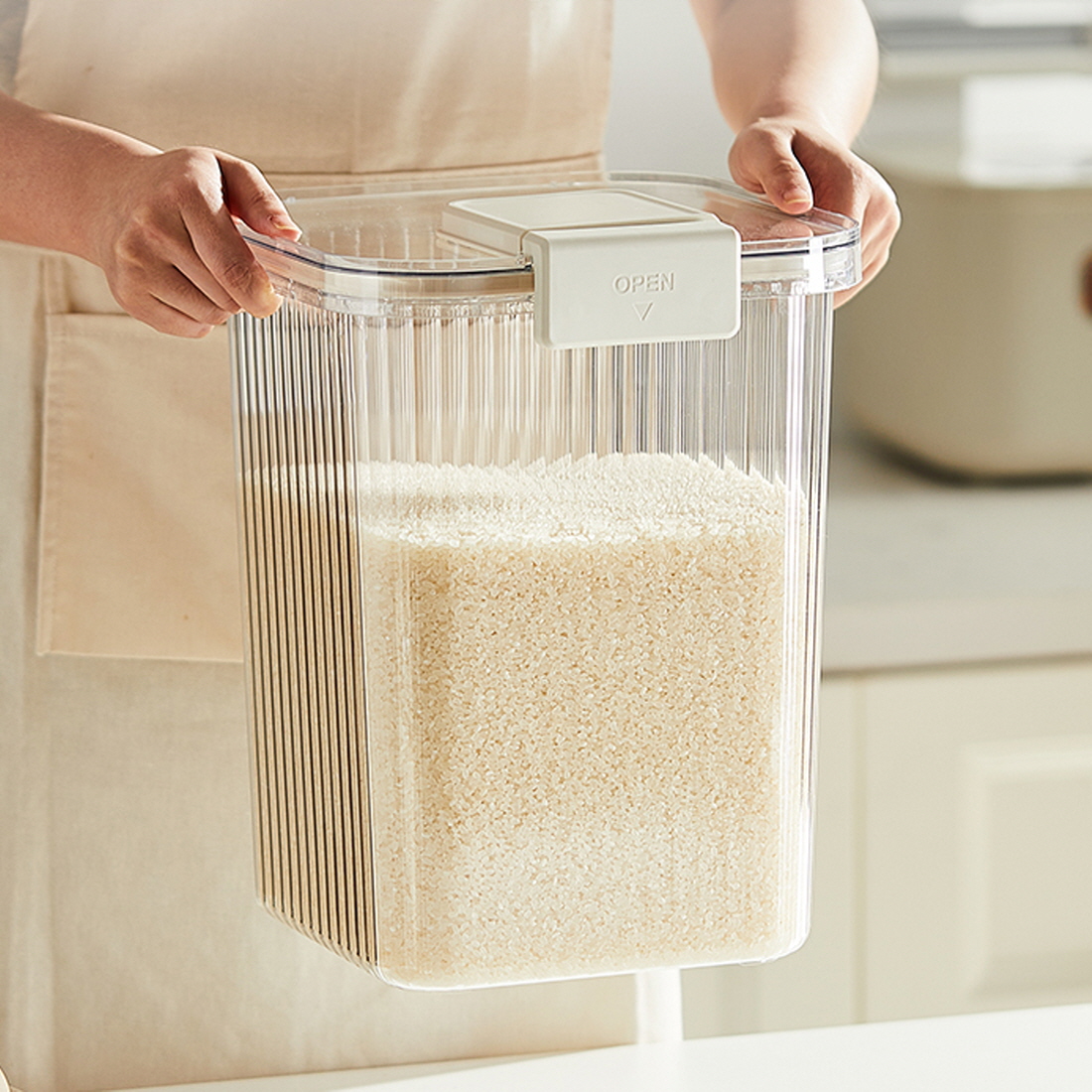 플리츠 쌀통 김치냉장고 쌀냉장보관 5키로 진공쌀통10kg 벌레안생기는 쌀본관통 - 상세 이미지 4
