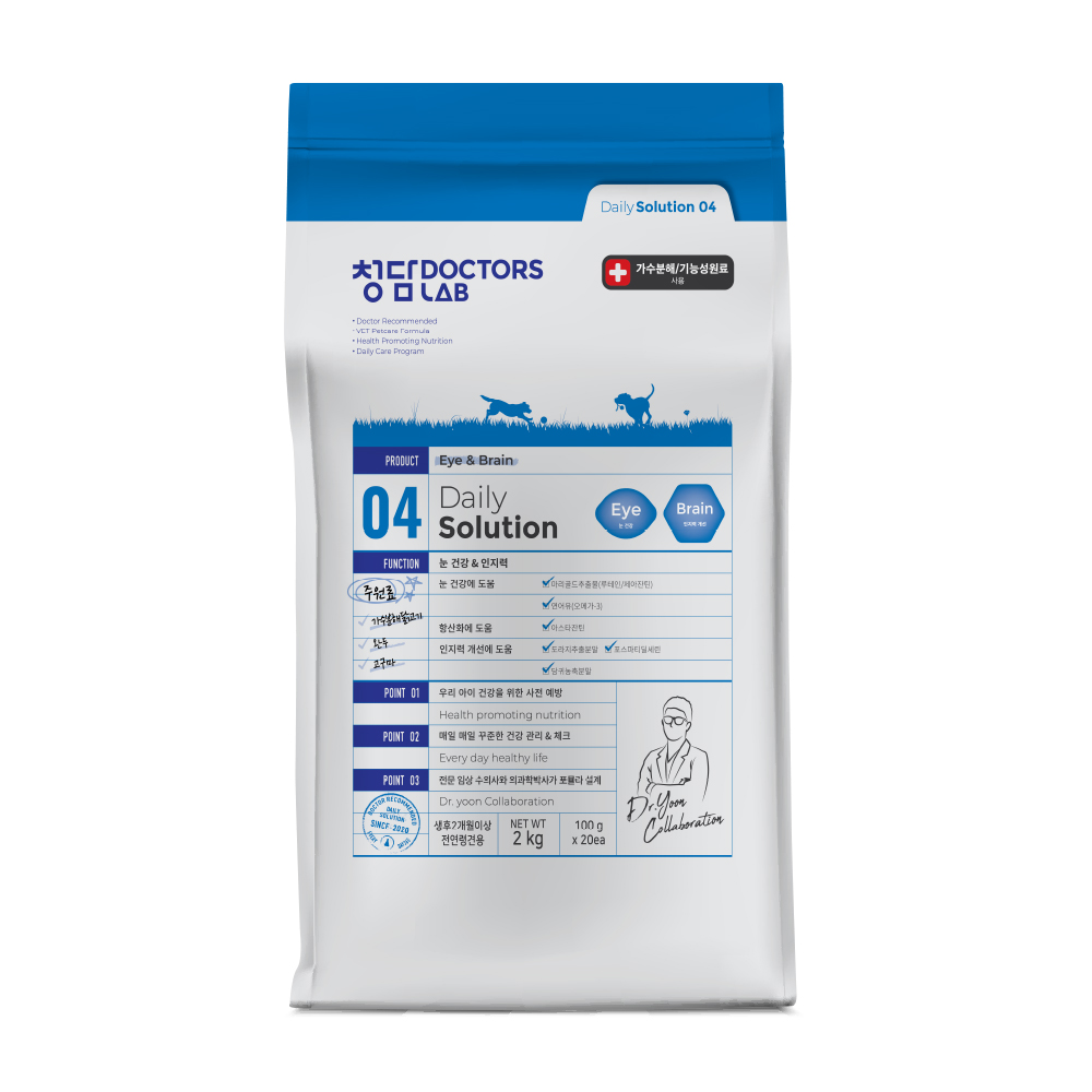 청담닥터스랩 강아지 가수분해 사료 눈+인지력+터키츄 하드링 4개, 5kg, 1개