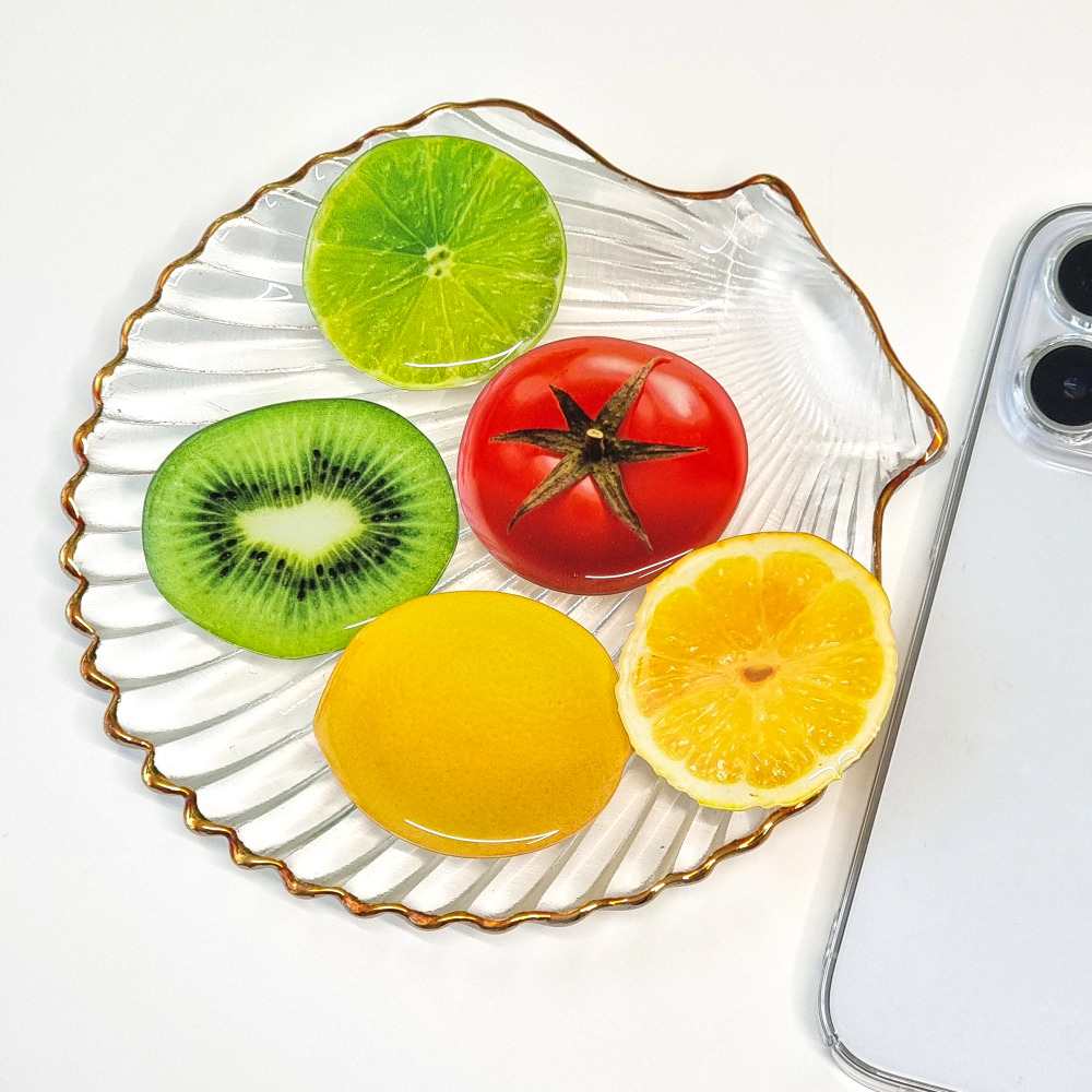 과일 그립 톡홀더 핸드폰 귀여운 토마토 아크릴 레진 커플 스마트톡 - 상세 이미지 3