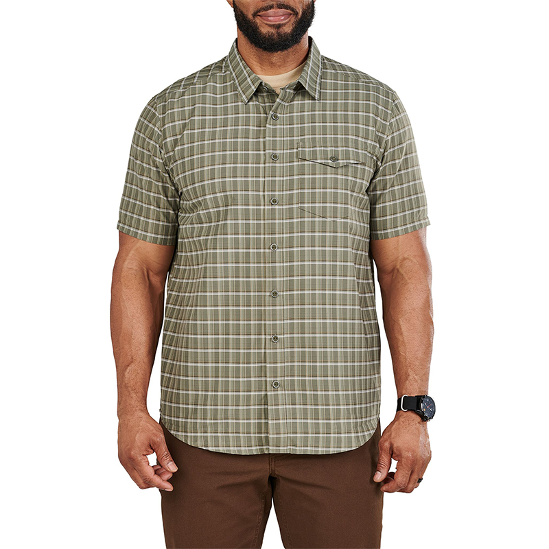 5.11 택티컬 에이든 플래드 반팔 셔츠(탱그 그린 PLD) - 5.11 Tactical Aiden Short Sleeve Plaid Shirt(Tank Green Plaid) - 메인 이미지