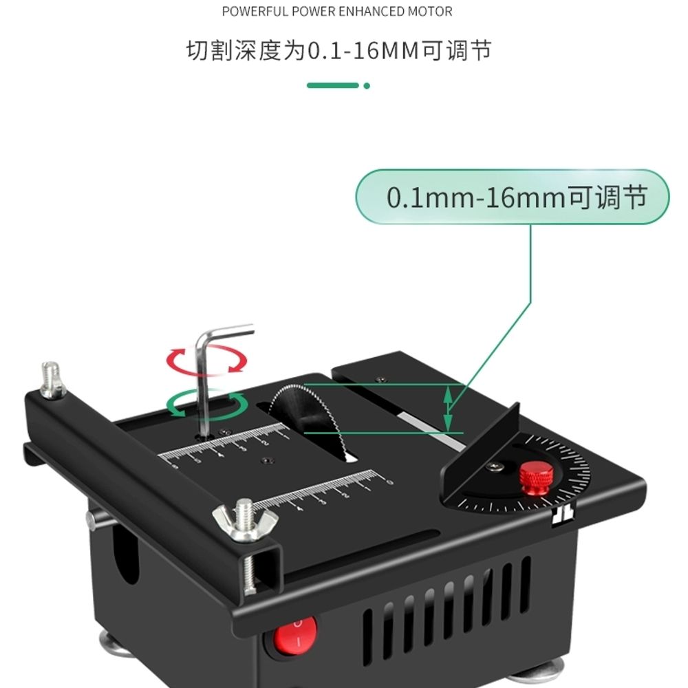 테이블톱 미니 원형톱 목공용 목재 절단 정밀 각도 A. 플러그인 모델 간단한 베어메탈 모델 - 상세 이미지 3