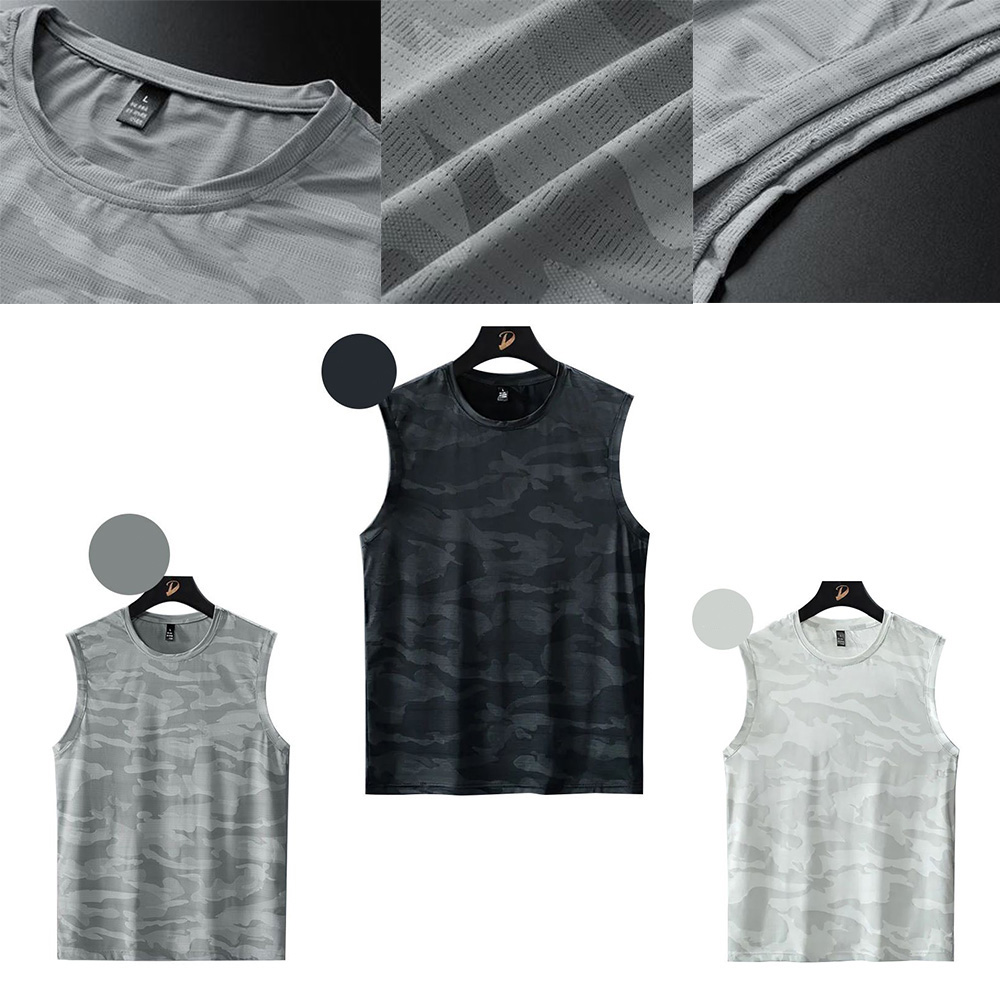 남성 카모 나시 여름 남자 통풍 트레이닝 쿨링 런닝