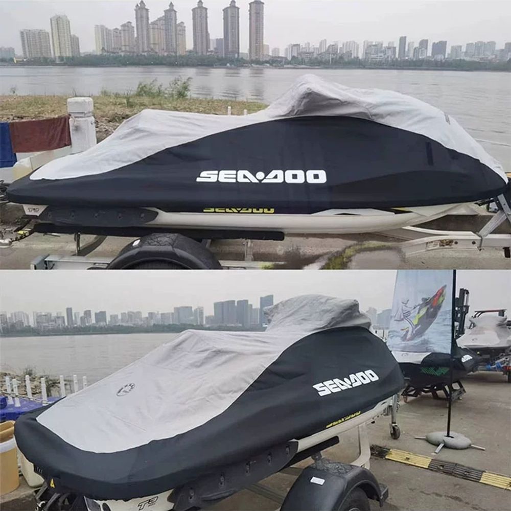 씨두 보트커버 제트스키 그늘막 보호 모터보트 자외선 A. 3XL, A. 검은색 빨간색 상의 - 상세 이미지 2