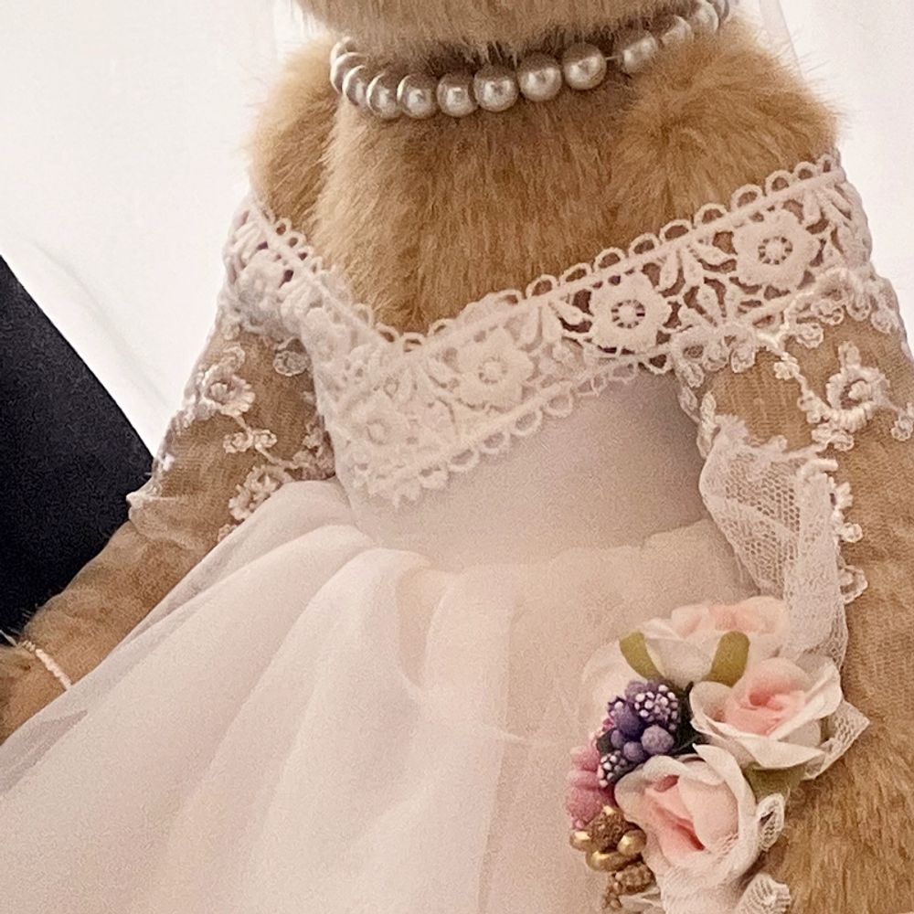 테디베어 인형 결혼식 기념일 크리 A. 38cm 백년의 행복 안경 착용, A. 간단한 버전 - 상세 이미지 3