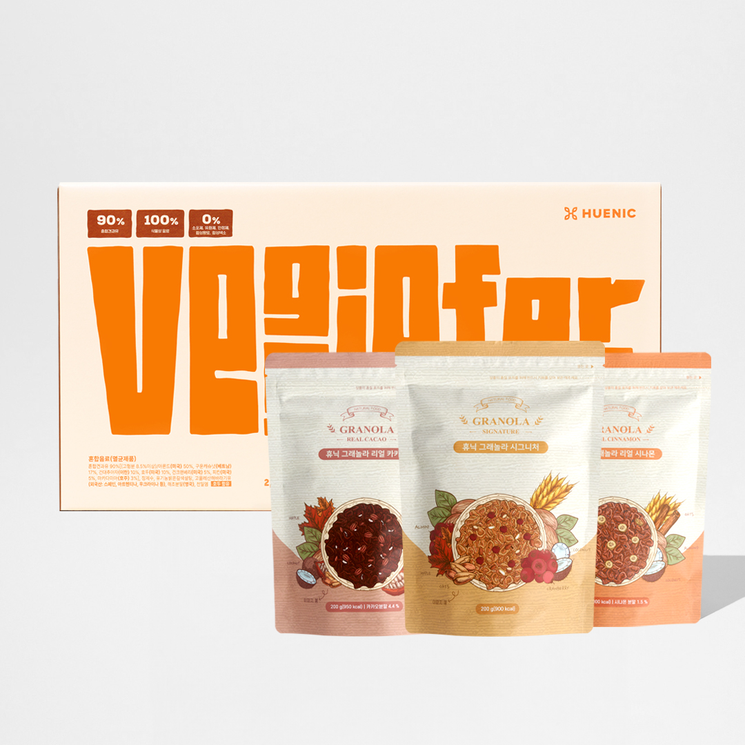 휴닉 저속노화 아침식단세트 베지포유 + 그래놀라3봉지