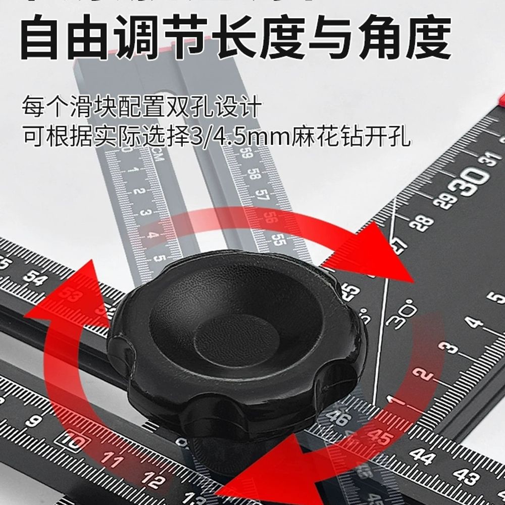 T자 각도자 마킹 직각 스크라이버 눈금자 평 A. black 블랙 포지셔닝 모델 posit 이미지 6