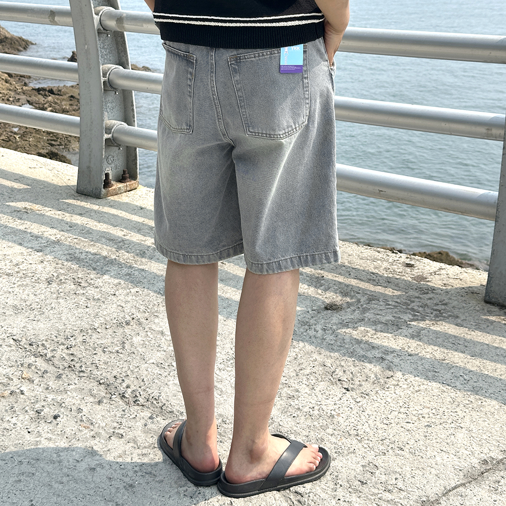 남자청반바지 여름 와이드 5부 남성버뮤다팬츠 - 상세 이미지 3